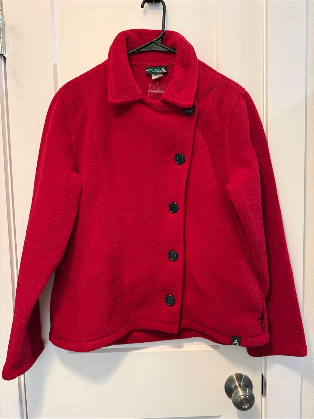 Avalanche Women's Red Fleece Pea Coat - Button Front size XL